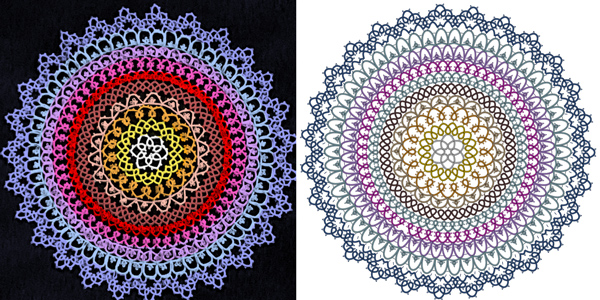 Sunset doily original color planning